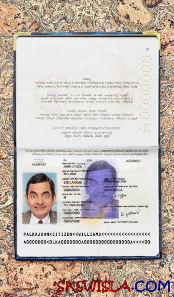 Sri Lanka zdjęcie do paszportu pliki PSD, skan i fotografowany obraz